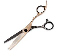 Kobe Professional Meteor Thinning Scissors | 30 Teeth Hollow Ground Semi-Convex Blade | Space Rock Design | Ergonomic Relaxed Grip Offset Handle | 6.0 Inch Right Handed Salon Shears
