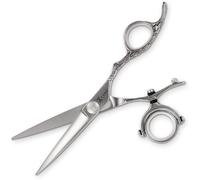 Kobe Professional Saturn Twister Hairdressing Scissor | 360-Degree Rotating Thumb Ring | 6.0 Inch Japanese Steel Hollow Ground Convex Edge | Ergonomic Salon Hair Cutting Scissors