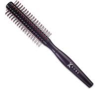 Kobe Professional Small Round Hair Brush and Quiff Roller for Men | Black 15mm 8-Row Double Bristles | Comfort Ball-Tipped Pins, Non-Slip Grip, Anti-Static Volumising Styling Tool Barber Supplies