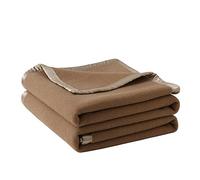 Kobelar 100% Pure Wool Blanket,Wool Blankets Twin Size,Wool Blanket Camping,Twin Wool Blankets For The Bed, Wool Outdoor Blanket(80X60In, Dark Camel)