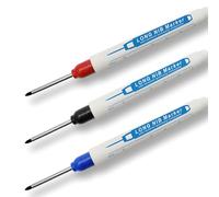 Kobeleen 3Pcs Long Nose Marker 30mm Deep Reach Marker Long Tip Marker Pen, Waterproof Deep Hole Marker Carpenter Marker