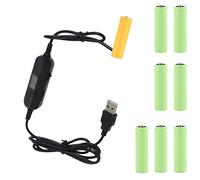 Kobeleen USB to 1.5V 3V 4.5V 6V 12V LR6 AM3 AA Dummy Battery Cable Replace 1-8pcs Batteries for Radio LED Light Toy Motion Sensor