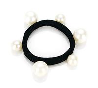 Kobeleen Women Bridal Elegant Elastic Rubber Band Pearls Beaded Hair Rope Thicken Towel Ponytail Holder Scrunchies Hair Accessory