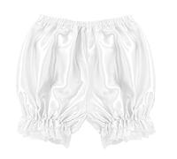 Kobeleen Women Imitation Silk Bloomers Lace Trim Panties Victorian Pumpkin Shorts