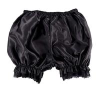 Kobeleen Women Imitation Silk Bloomers Lace Trim Panties Victorian Pumpkin Shorts