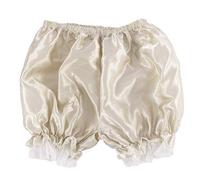 Kobeleen Women Imitation Silk Bloomers Lace Trim Panties Victorian Pumpkin Shorts