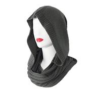 Kobeleen Women Winter Crochet Knit Hood for Infinity Scarf Outdoor Windproof Warm Long Shawl Wrap Solid Color Earflap Hat Neck Wa