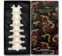 Kobi & Knight Spine Candle - Sandalwood Scented Creepy Candles for Gothic Decor - Ivory Spooky Realistic Vertebra Candle - Goth Decoration for Halloween - Large 8" Witchy Candle