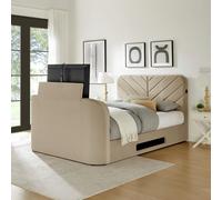 Koble Chevron Kingsize Smart TV Bed - Mink