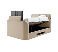 Koble Chevron TV Double Bed Cream with Side Opening Ottoman Koble Cream Double