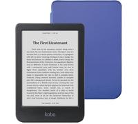Kobo Clara BW Black eReader & Cobalt Blue SleepCover Bundle | 6” Glare-Free Touchscreen with ComfortLight PRO | Dark Mode Option | Waterproof | Built-in-2-Way Stand Cover