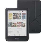 Kobo Clara Colour Black eReader & Black SleepCover Bundle | 6” Glare-Free Colour E Ink Kaleido 3 Display | Dark Mode Option | Waterproof | Built-in-2-Way Stand Cover