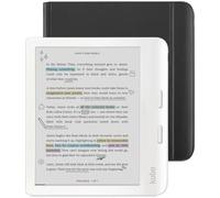 Kobo Libra Colour White eReader & Black Notebook SleepCover Bundle | 7” Glare-Free Colour E Ink Kaleido 3 Display | Dark Mode Option | Waterproof | Built-in-2-Way Stand Cover