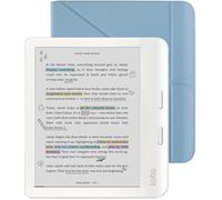 Kobo Libra Colour White eReader & Dusk Blue SleepCover Bundle | 7” Glare-Free Colour E Ink Kaleido 3 Display | Dark Mode Option | Waterproof | Built-in-2-Way Stand Cover