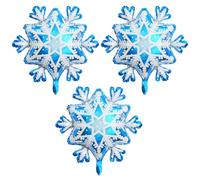 KOBOKO Frozen Balloons: Pack of 3 Snowflake Decorations - Large Foil Balloons for Christmas