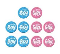KOBOKO Pack of 10 Boy or Girl Decoration, Buttons Badges, Gender Reveal Button Team Boy and Team Girl Pin Badge, Gender Reveal Decorative Pinback Button Pins (Baby Bottle Pink Blue)