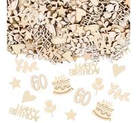 KOBOKO Wooden Confetti 60th Birthday Decoration, Pack of 120 Confetti Decoration 60th Birthday Man Woman, Table Decoration 60th Birthday, 60th Birthday Decoration Confetti, Confetti for Birthday