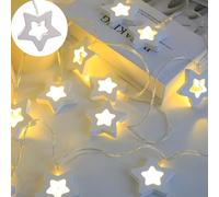 Koboko Wooden Star Fairy Lights, 1.5 Metres, 10 LED Stars