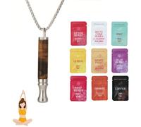 KOBONA Anxiety Breathlace with Resistance Filter, Flavoured Air Resistance Breath Necklace with 1 Flavoured Refills Filter Natural Essential Oil Breath Quitgo Breathing Necklace
