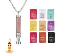 KOBONA Anxiety Breathlace with Resistance Filter, Flavoured Air Resistance Breath Necklace with 1 Flavoured Refills Filter Natural Essential Oil Breath Quitgo Breathing Necklace