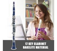 KOBONA Bb Clarinet 17 Keys with Case Woodwind Instrument White Gloves/Cleaning Cloth Student Adult Exam Musical Instrument Set Barrels/Reeds for Beginners and Students