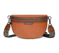 KOBONA Bum Bag for Women, PU Leather Fanny Pack Bumbags Ladies Messager Cross-Body, Modern Chest Bag With Contrast Color Wide Shoulder Strap, Adjustable Multipurpose Cell Phone Shoulder Bag