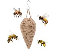 KOBONA Crochet Wasp Nest Decoy Faux Hornets Nest with Hook Hanging Wasp Nest Decoy Wasp Nest Trap for Outdoor Garden