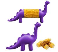 KOBONA Dinosaur Corn Cob Holders Reusable Stainless Steel Barbecue Skewers Prongs Unique Dino Sweetcorn Holders for Kids and Adults
