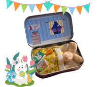 KOBONA Little Pocket Bunny: Pocket Bunnies in Tin Box, Easter Mini Plush Bunny Play Set, Easter Basket Stuffer, DIY Pet Tin Bunny Adoption, Emotional Support Rabbit for Family and Friends