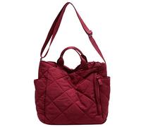 KOBONA Quilted Bag for Women Lar ity Quilted Shoulr Bags Puffy Bag th er Causal Top Handle Cross Body Msenr Bag th Adjustable Shoulr Straps for Work Travel