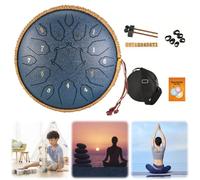 KOBONA Rain Drum for Outside, 12 Inch 15 Tones Steel Tongue Drum Rain Chime, Outdoor Rain Drum for Garden Instrument, Musical Chimes Instrument for Meditation, Zen & Musical Education