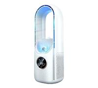 KOBONA Small Bladeless Silent Cooling Desktop Fan USB Rechargeable Cooling 6-speed Adjustable Low Noise Vertical Desktop Fanless Blade Cooler Ideal for Office Living Room Bedroom