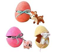 KOBONA Surprise Easter Egg From Wool Felt Handmade Felted Wool Surprise Easter Eggs with Animal Inside for Home Holiday Party Gift