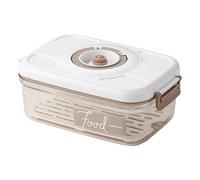 KOBONA Vacuum Food Storage Container with Vacuum Pump Fridge Organizer with Removable Drain Plate Refrigerator Food Preservation Box Airtight for Fruit Vegetables Bread Snacks