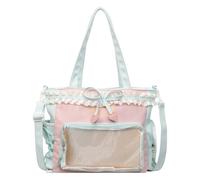 KOBONA Women Y2K Ita Shoulder Bag Large Capacity Preppy Messenger Bags Adjustable Straps Sweet Bowknot Tote Handbag Anime Cute Doll Handbags