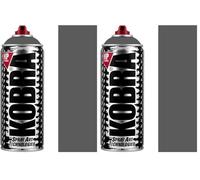 KOBRA HP High Pressure Spray Paint 400ml Can - Professional Grade 100% Acrylic Formula with Matte Finish for Graffiti, Street Art, Crafts & Multi-Surface Use (3050 Binary) (Pack of 2)