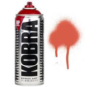 KOBRA HP High Pressure Spray Paint 400ml Can - Professional Grade 100% Acrylic Formula with Matte Finish for Graffiti, Street Art, Crafts & Multi-Surface Use (250 Red Orange)