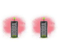 KOBRA HP High Pressure Spray Paint 400ml Can - Professional Grade 100% Acrylic Formula with Matte Finish for Graffiti, Street Art, Crafts & Multi-Surface Use (310 Amanita) (Pack of 2)