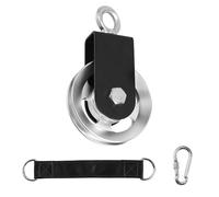 KOBSAINF Upgraded 90mm Aluminum Alloy Cable Pulley Wheel for Home Gym, 660LBS Load Capacity Silent Bearing Gym Pulley Replacement for LAT Pulldown System, Anti-Tangle 360° Swivel Pin（2 Pieces）