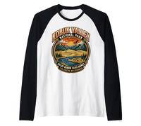 Kobuk Valley National Park Alaska Vintage Sand Dunes Badge Raglan Baseball Tee