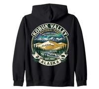 Kobuk Valley National Park Alaska Vintage Sand Dunes Emblem Zip Hoodie