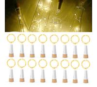 KOBWA Bottle Lights with Cork, USB Rechargeable Wine Bottle Light Battery Operated Jars Fairy Lights, 2025 Upgraded String Lights for Xmas Decorations(Warm White, 16 Pack)
