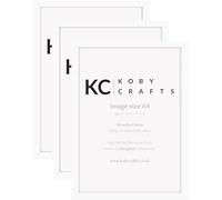 Koby Crafts 3 Pack White Wooden A4 Photo Frames - 21x29.7cm, Tabletop or Wall Mount, Free Stand or Hang Portrait/Landscape