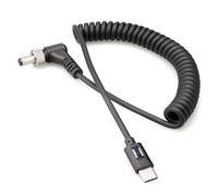 kocackoo Type-C to DC 5.5 * 2.5mm Locking Coiled Cable Suitable for NP-F Double-Sided Dummy Battery/Monitor/Wireless Video Transmission etc.
