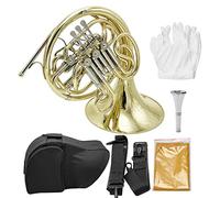 KOCAN 4 Key Double Row French Horn,4 Key Double Row French Horn Standard Four-button Double-row Horn for Beginners Examinations Professional Performance