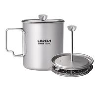 KOCAN titanium pot, 750ml Titanium Coffee Cup Mug French Press Pot Coffee Maker with Lid Outdoor Camping Cooking Pot