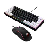 KOCAN V700BW+A869 USB Computer Keyboard and Mouse Kit with 61-key Wired RGB Backlight + Wired Gaming Mouse Colorful LED 4-Level DPI Max.3200DPI for PC Laptop,USB wired keyboard and mouse bundle