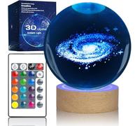 Kocasall 3D Celestial Balls Lamp Galaxy Crystal Ball Lamp with Remote Control, Galaxy System Model Decor Science Astronomy Gifts God Bless The World Easter Religious Space Gifts Decor