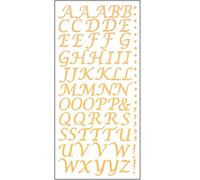 KOCAWIS15mm Gold Glitter Script Letter Stickers - Self Adhesive Alphabet Birthday Card Embellishments