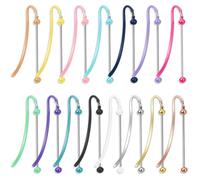 Koceci 15 PCS Beadable Bookmarks, DIY Bookmark Blanks, Metal Blank Bar Beadable Bookmarks Bulk, Beaded Bookmark Kit for Book Lovers Student Teacher (Colorful)